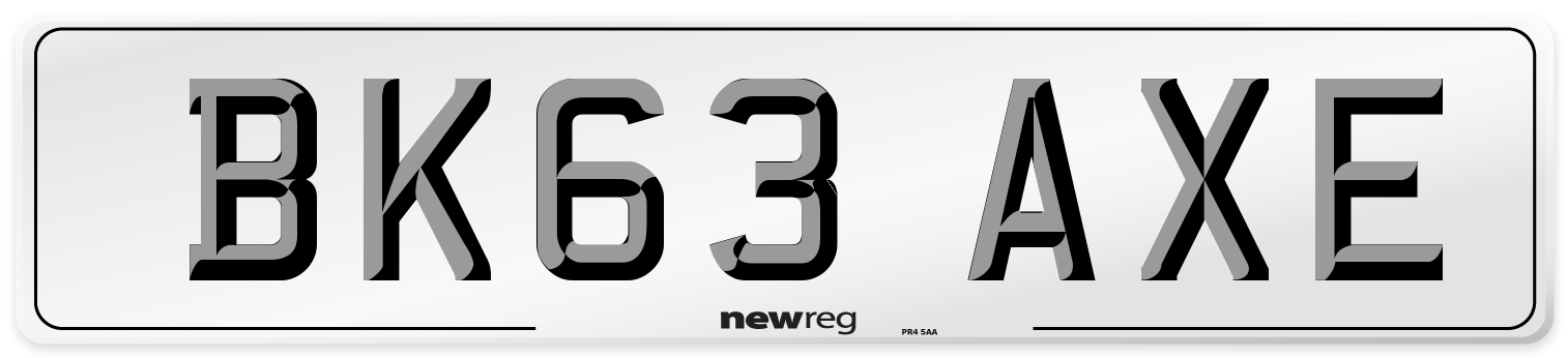 BK63 AXE Number Plate from New Reg